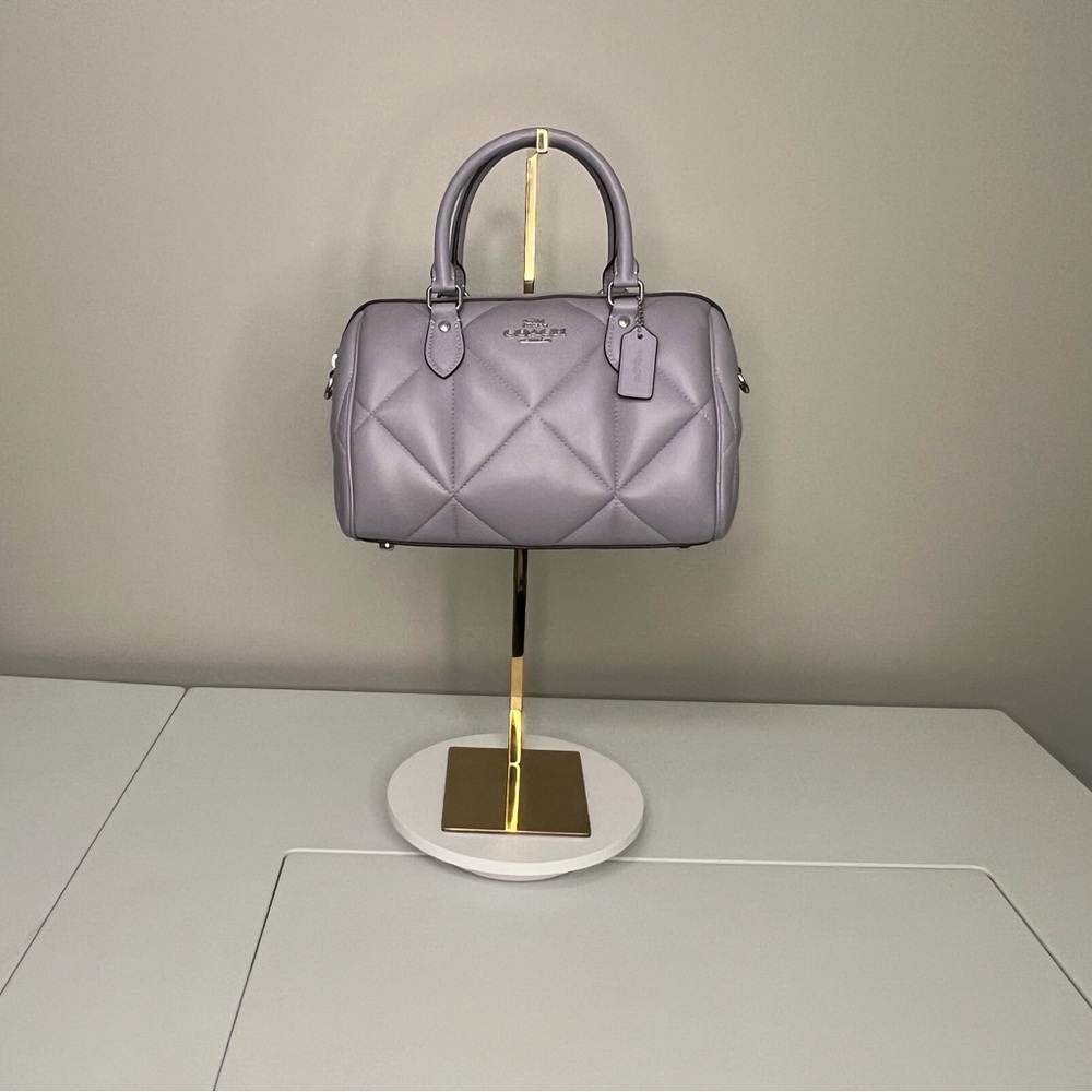 NWOT Coach Purple Satchel with Quilted Design